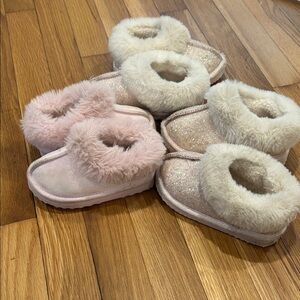 Cat & Jack Pink and Cream Kids Slippers